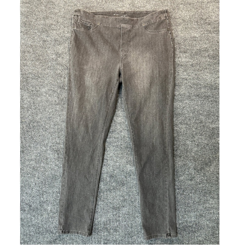 DG2 Diane Gilman Classic Stretch‎ Jegging 1XT Gray Pull On Denim
